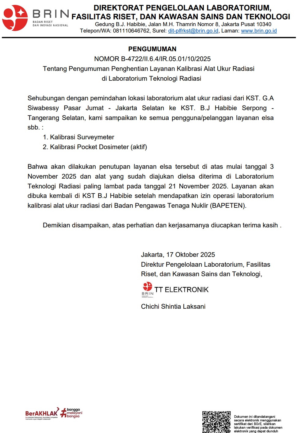 Kalibrasi Pocket Dosimeter (aktif)