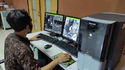 Jasa Analisis SEM menggunakan PhenomProX Desktop Scanning Electron Microscope | Perbesaran 350-5000 kali | Morfologi | Khusus mineral / material pertambangan