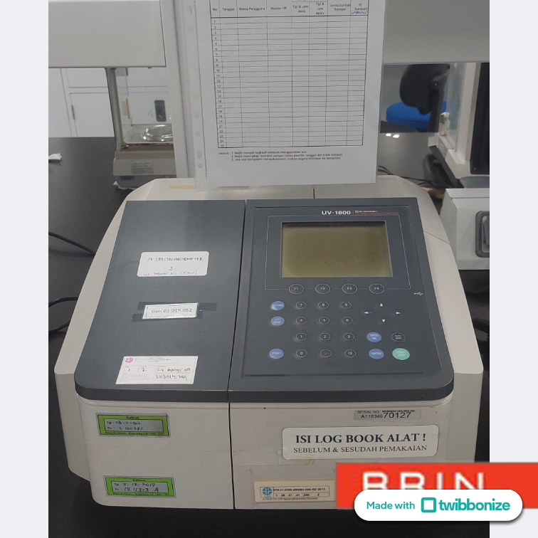 Penggunaan UV Vis Spektrofotometer Gedung Genomik (3) - R. Preparasi Lt 1(Kimia)