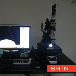 3D-Optical Microscope dengan parameter ukur Morfologi (Gambar 2D), Pengukuran Grain Size, Kontur Permukaan (Gambar 3D)