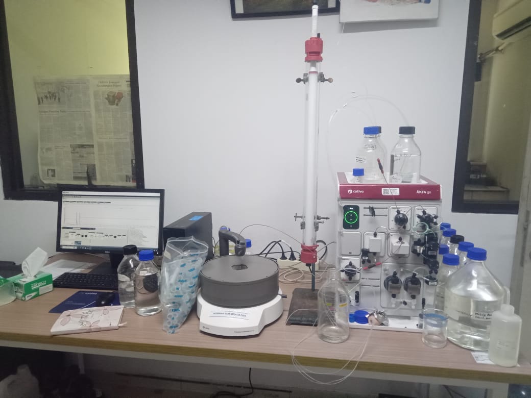 Penggunaan alat AKTA GO PROTEIN PURIFICATION SYSTEM