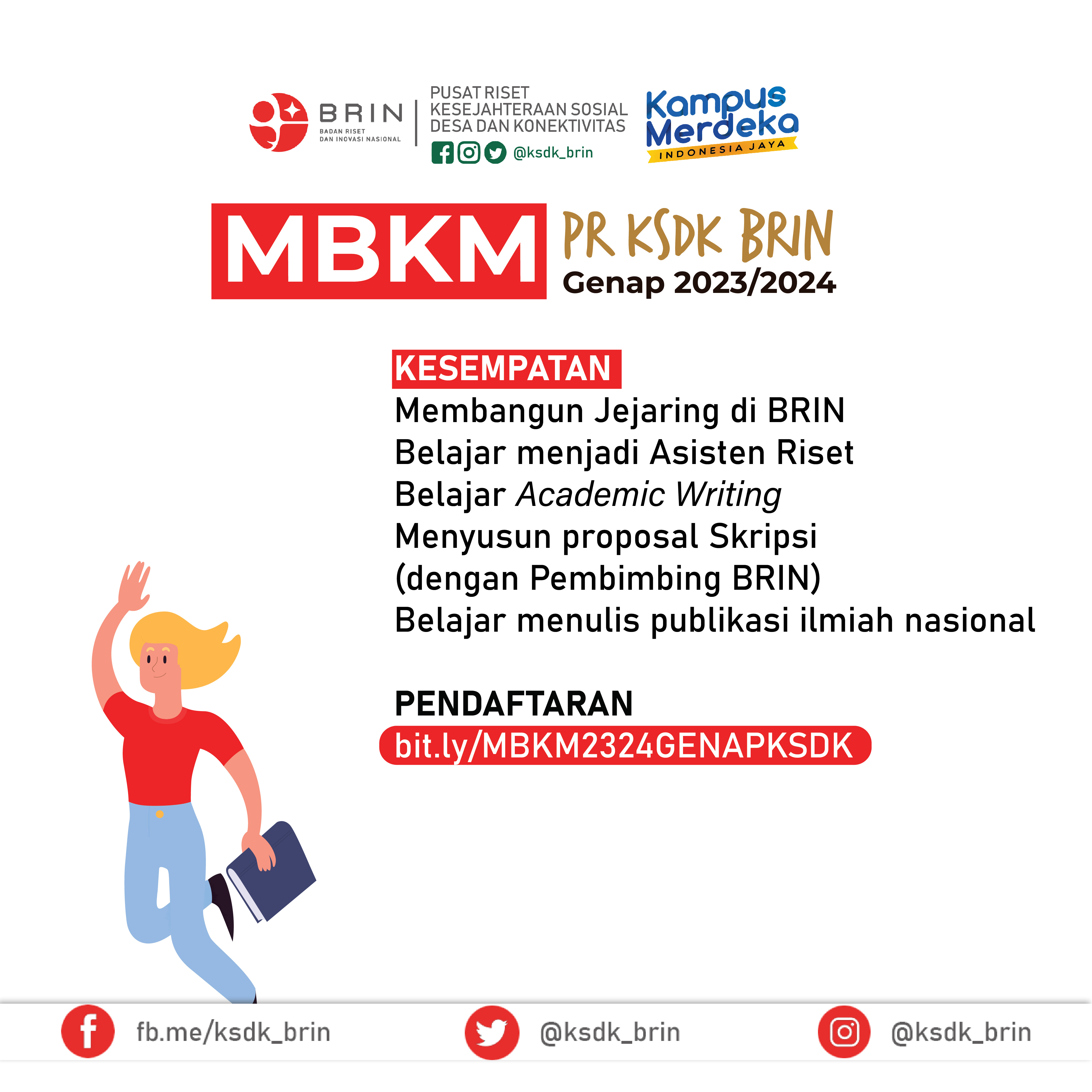 PR KSDK BRIN| Konektivitas Ruang Wilayah| Magang/Praktek Kerja (Non Riset) - Jakarta (Gatot Subroto) 
