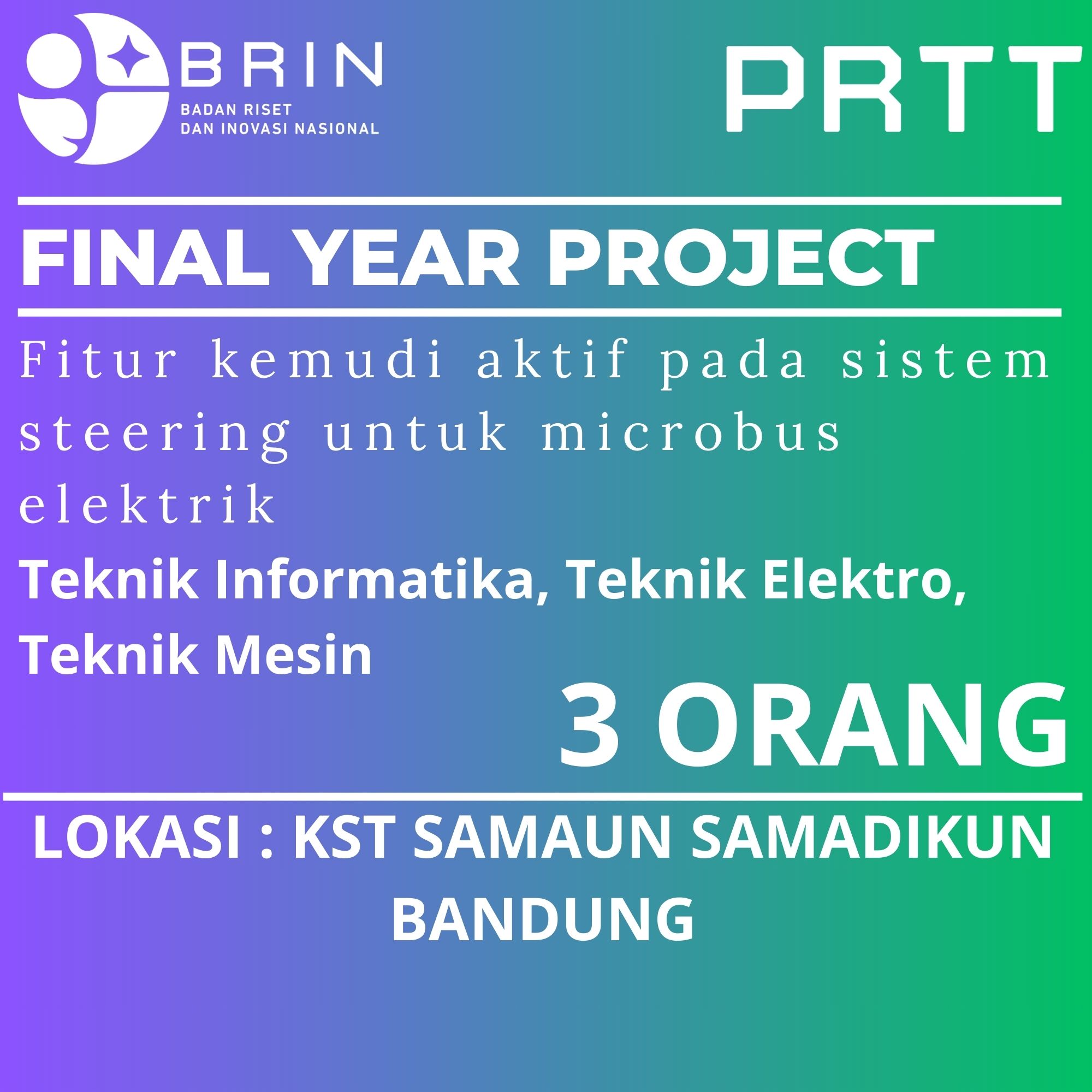 FYP - Active steering feature on steering system for electric microbus - Electric Vehicle Technology Research Group - KST Samaun Samadikun Bandung