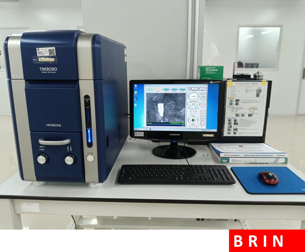 Karakterisasi sampel dengan Tabletop SEM Hitachi TM3030