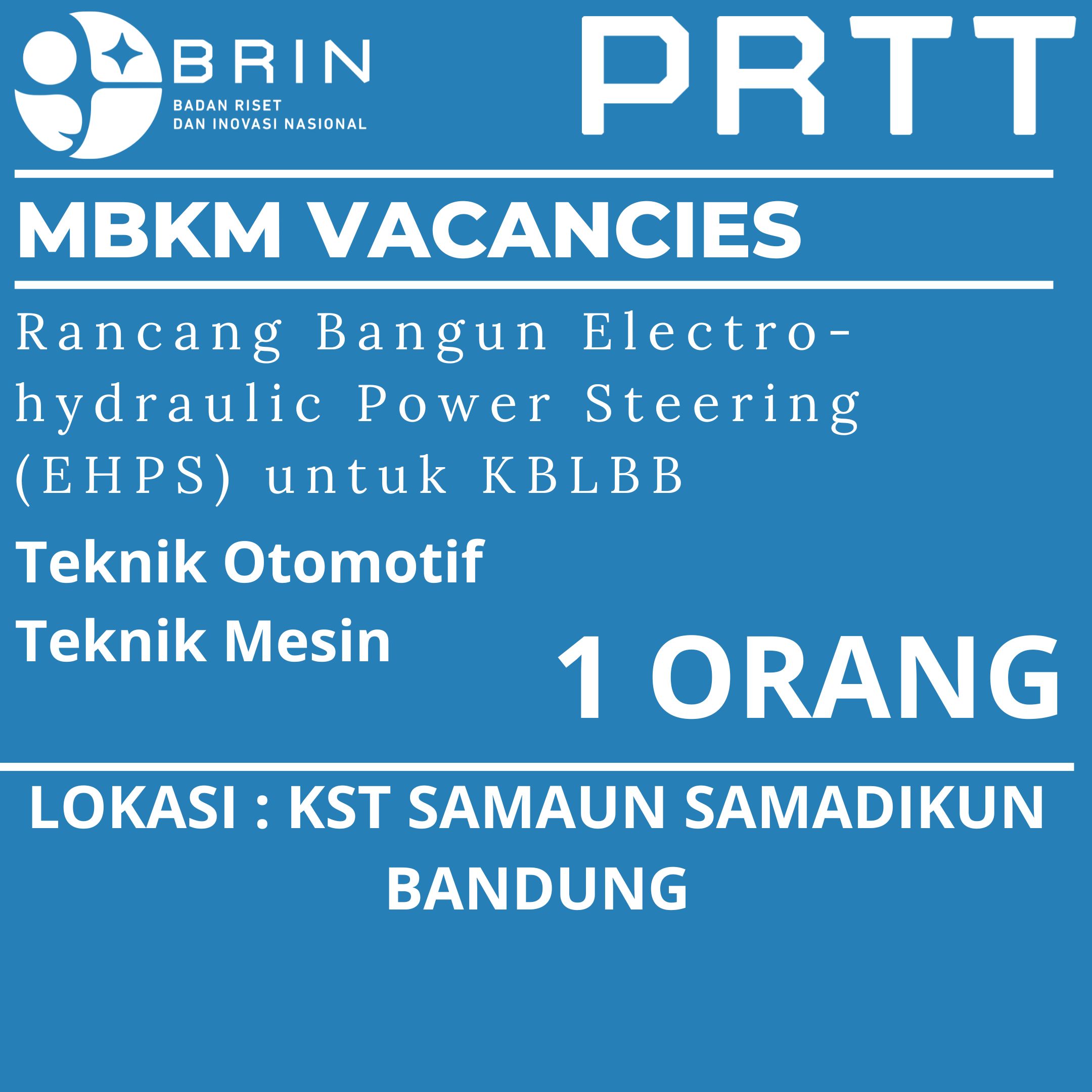 MBKM - Rancang Bangun Chassis Kendaraan Bermotor Listrik Berbasis Baterai (KBLBB) : Electro-hydraulic Power Steering (EHPS) - Teknologi Kendaraan Listrik