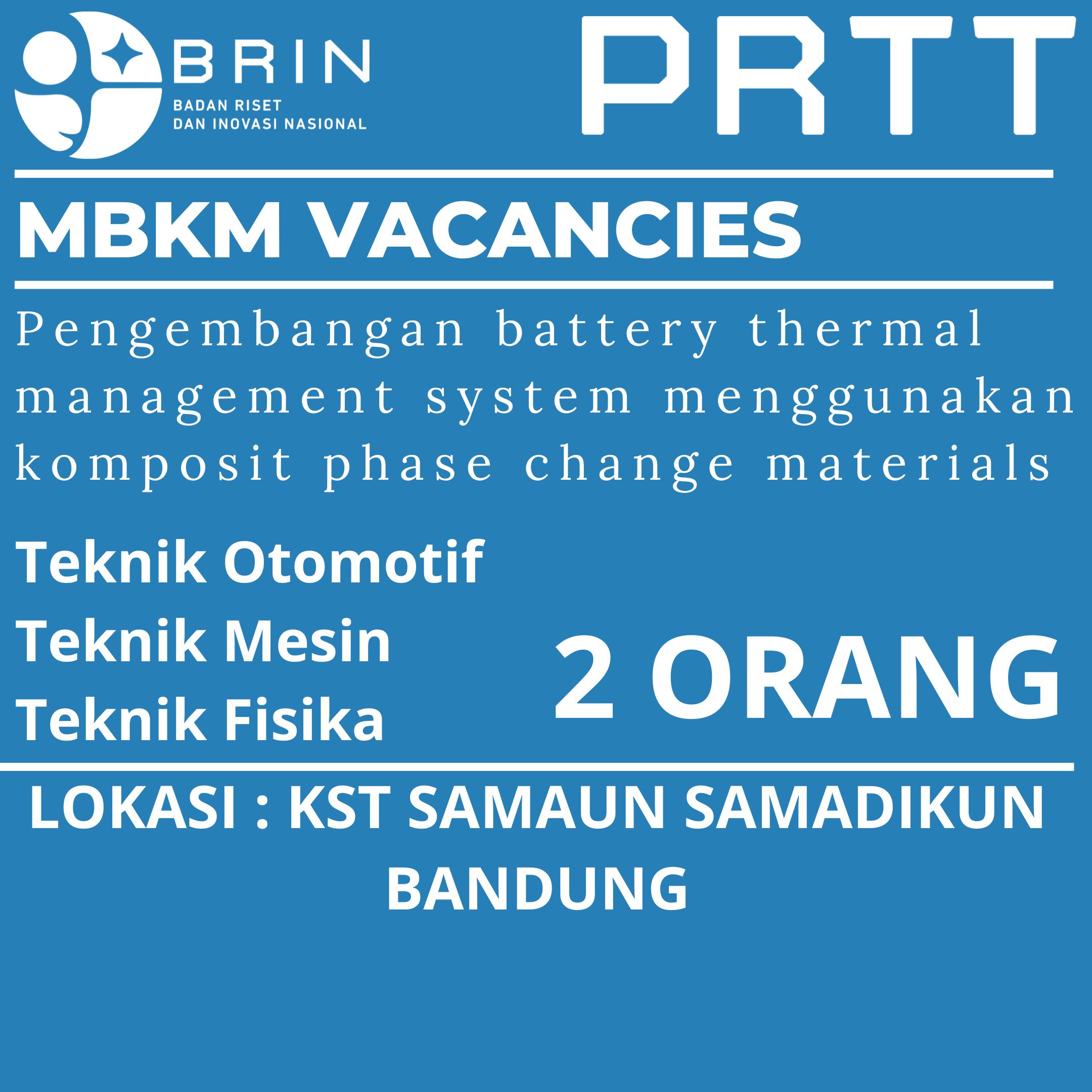 MBKM - Pengembangan battery thermal management system menggunakan komposit phase change materials - Teknologi Kendaraan Listrik